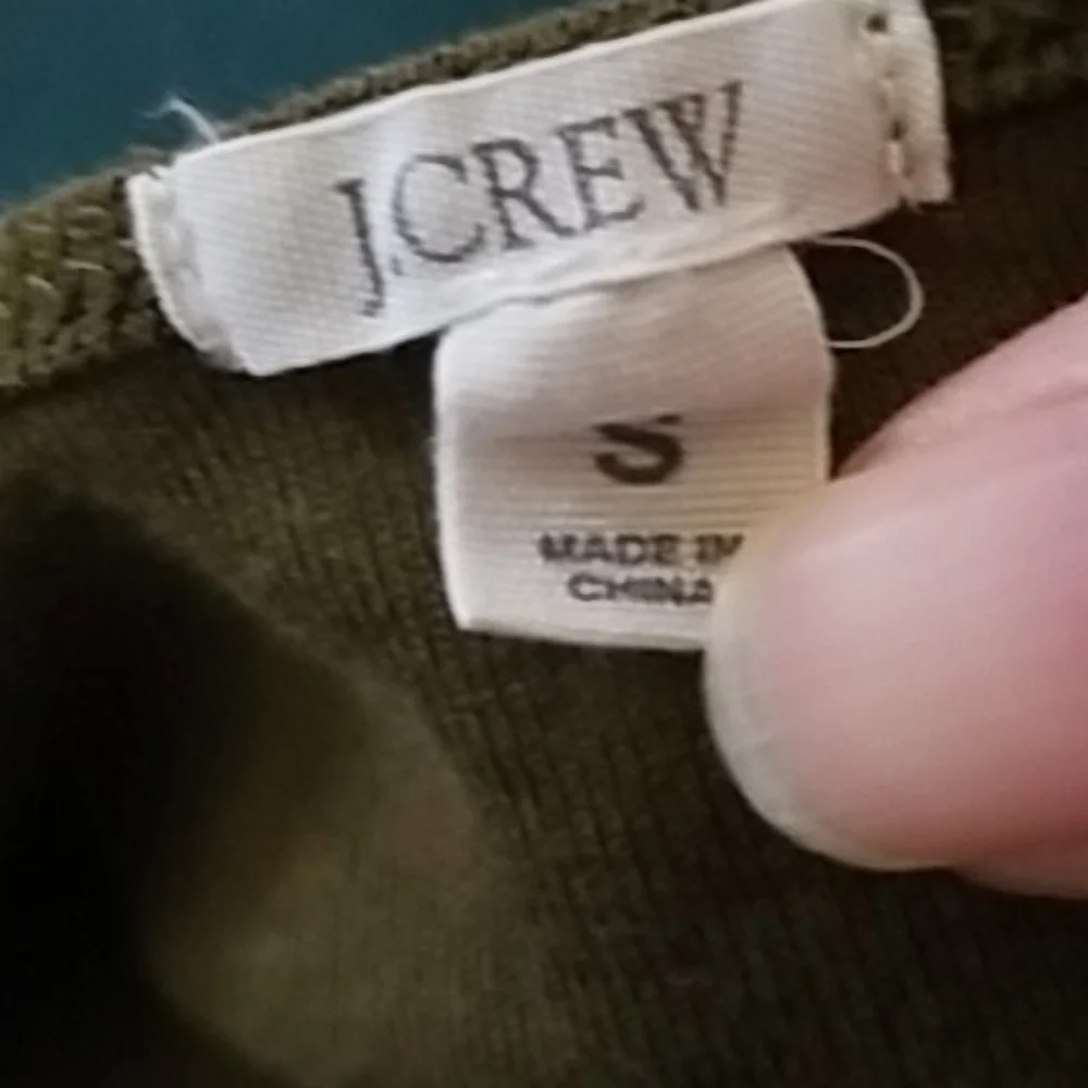 J. Crew Army Green Ruffled Tank, sz S